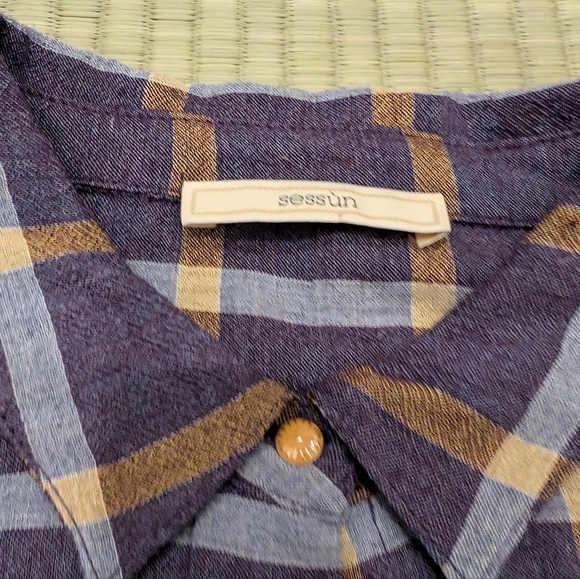 Sessun Deliwool Window Pattern Button Up Shirt Women's Size Small - Picture 3 of 7